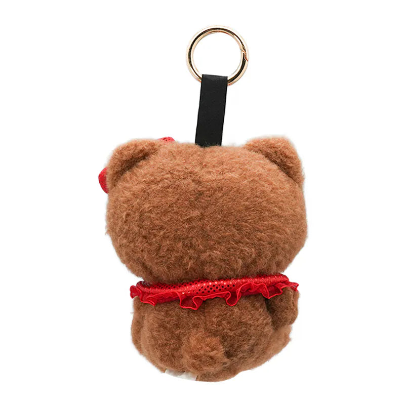 Hello Kitty Plushie Pops Brown Bear Mascot with Carabiner