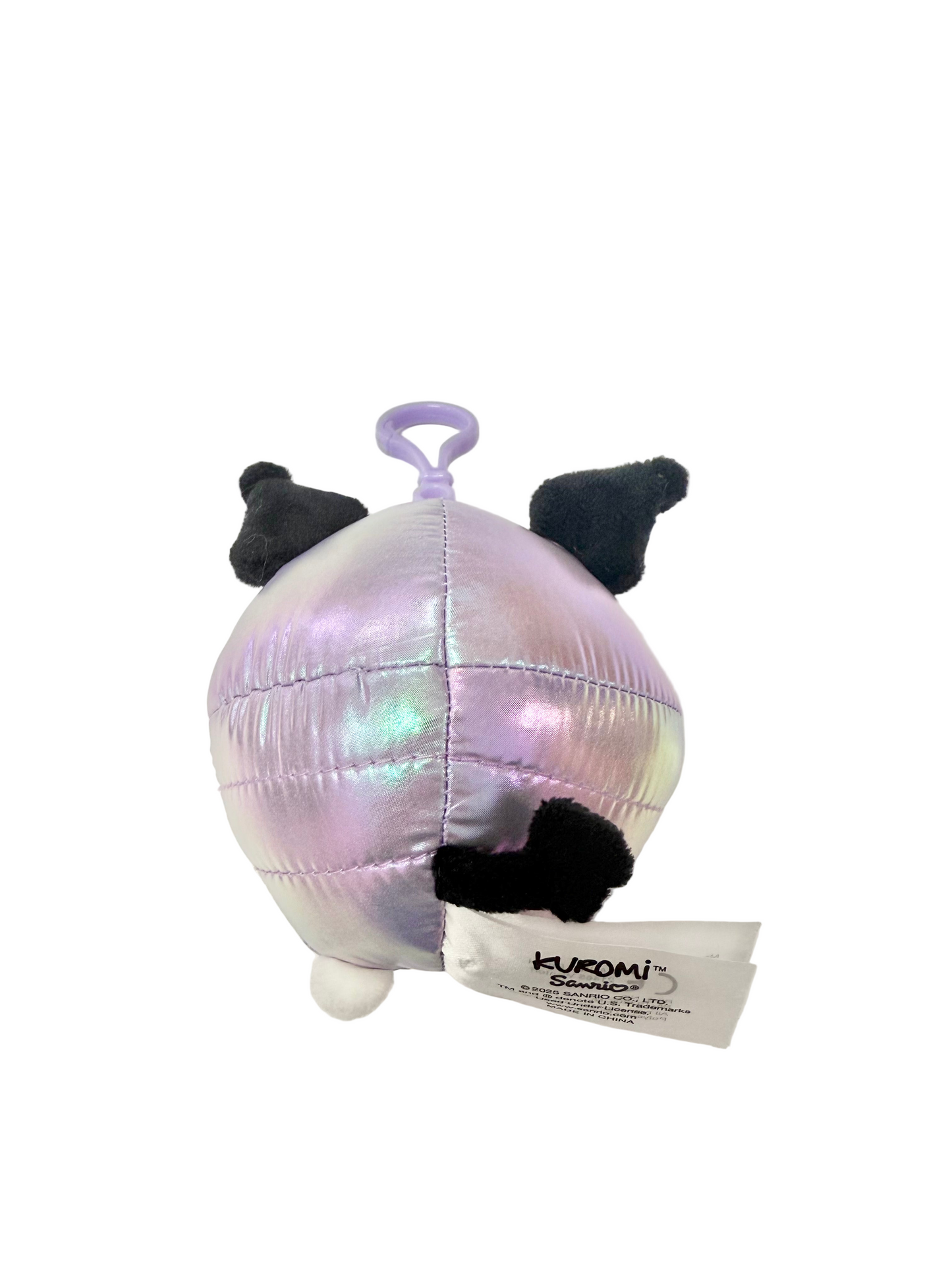 Kuromi Shiny Hooded Puffer Jacket Mascot Clip On