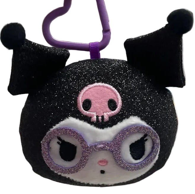 Kuromi Spangle Glasses Face Mascot Carabiner