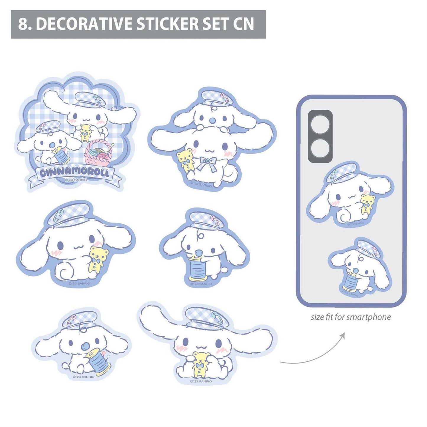 Cinnamoroll and Milk Hat Decorative Stickers