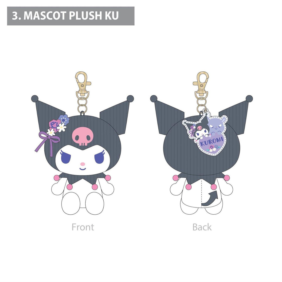 Kuromi Flower Dress Plush Mascot