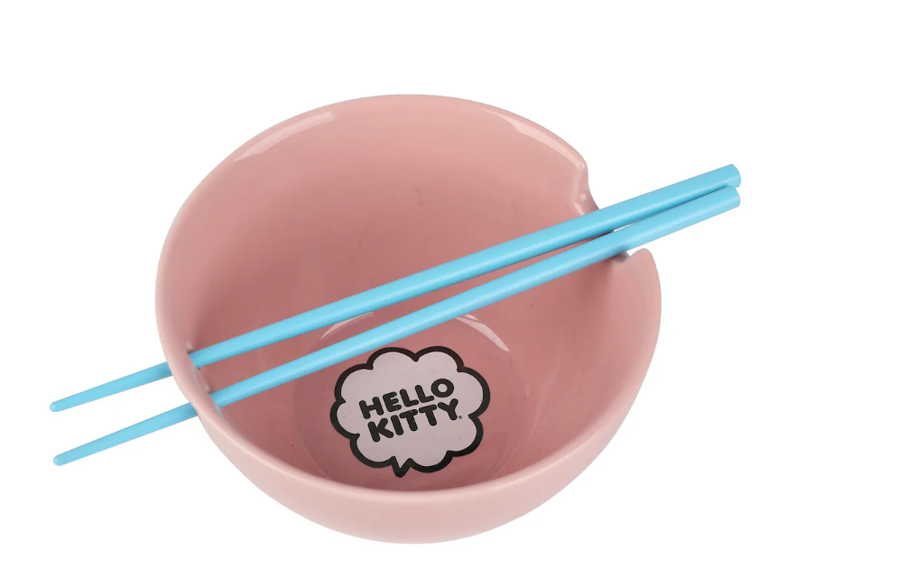 Hello Kitty Pink Bowl with Chopsticks