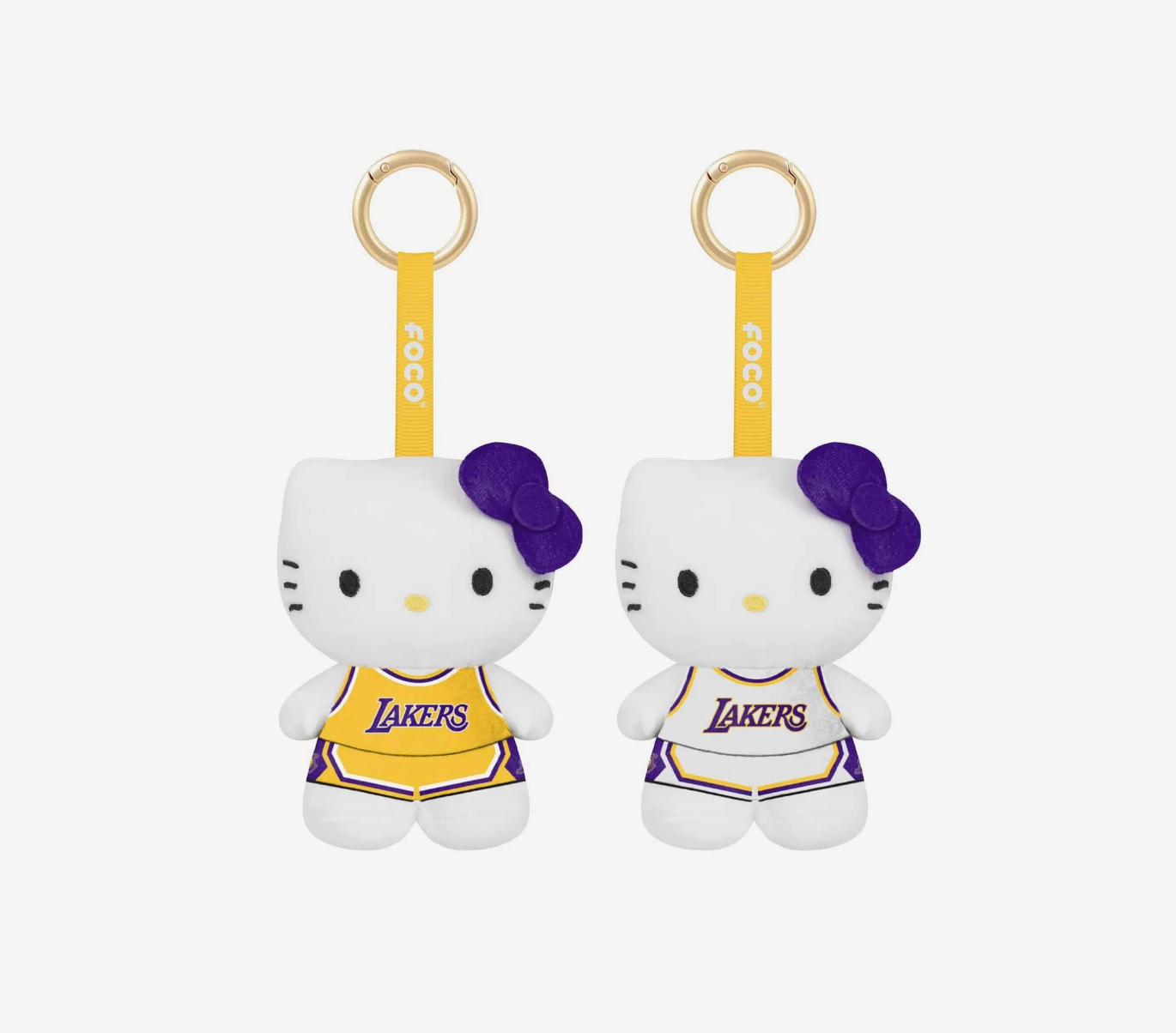 Hello Kitty Los Angeles Lakers 2 Pack Mini Plush Bag Charm Keychain