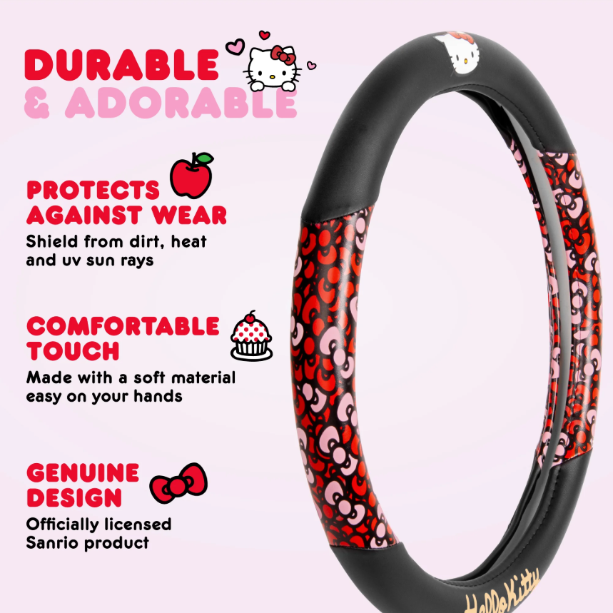 Hello Kitty Bows Steering Wheel Cover