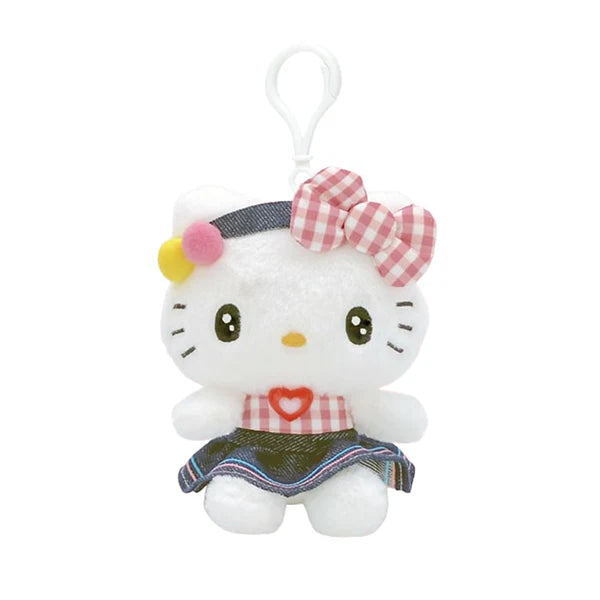 Hello Kitty Gingham Denim Mascot Clip On