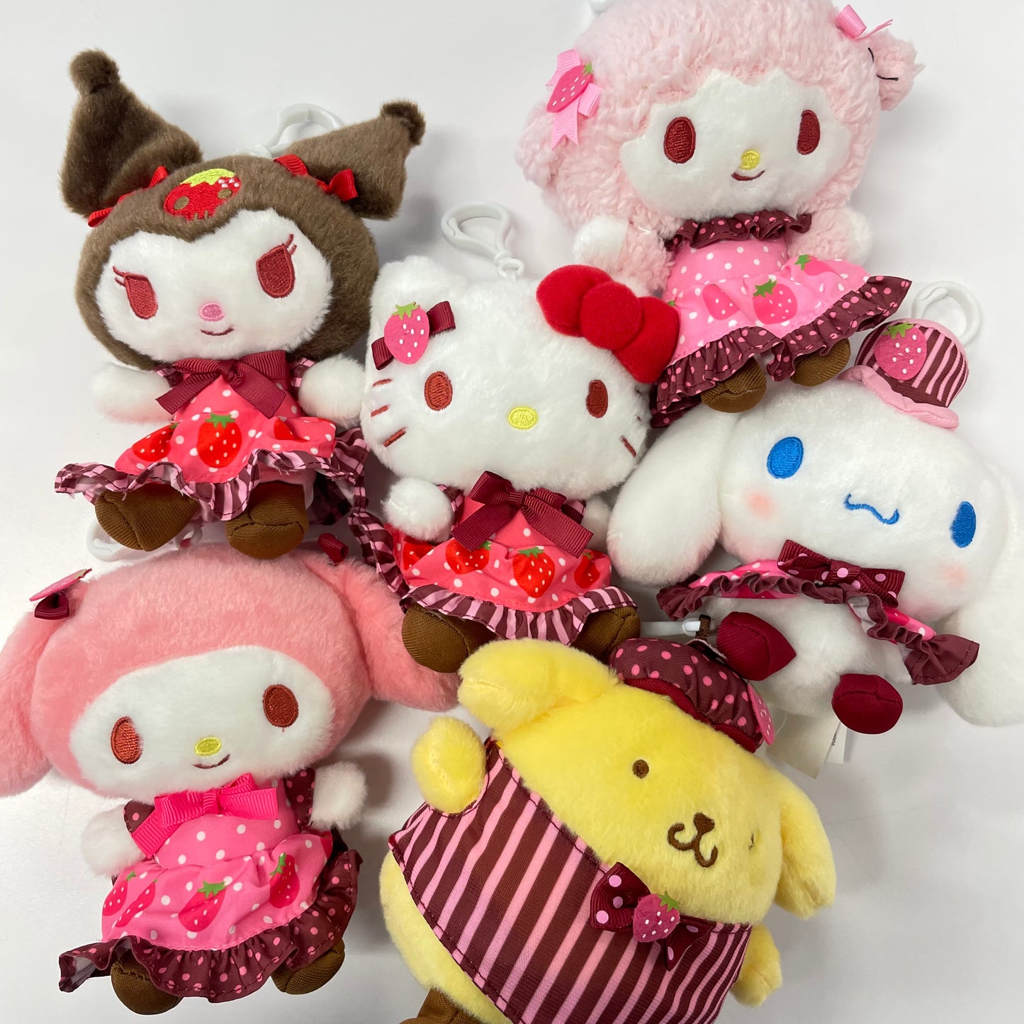 Sanrio Characters Chocolate and Strawberry Mascot Clip on