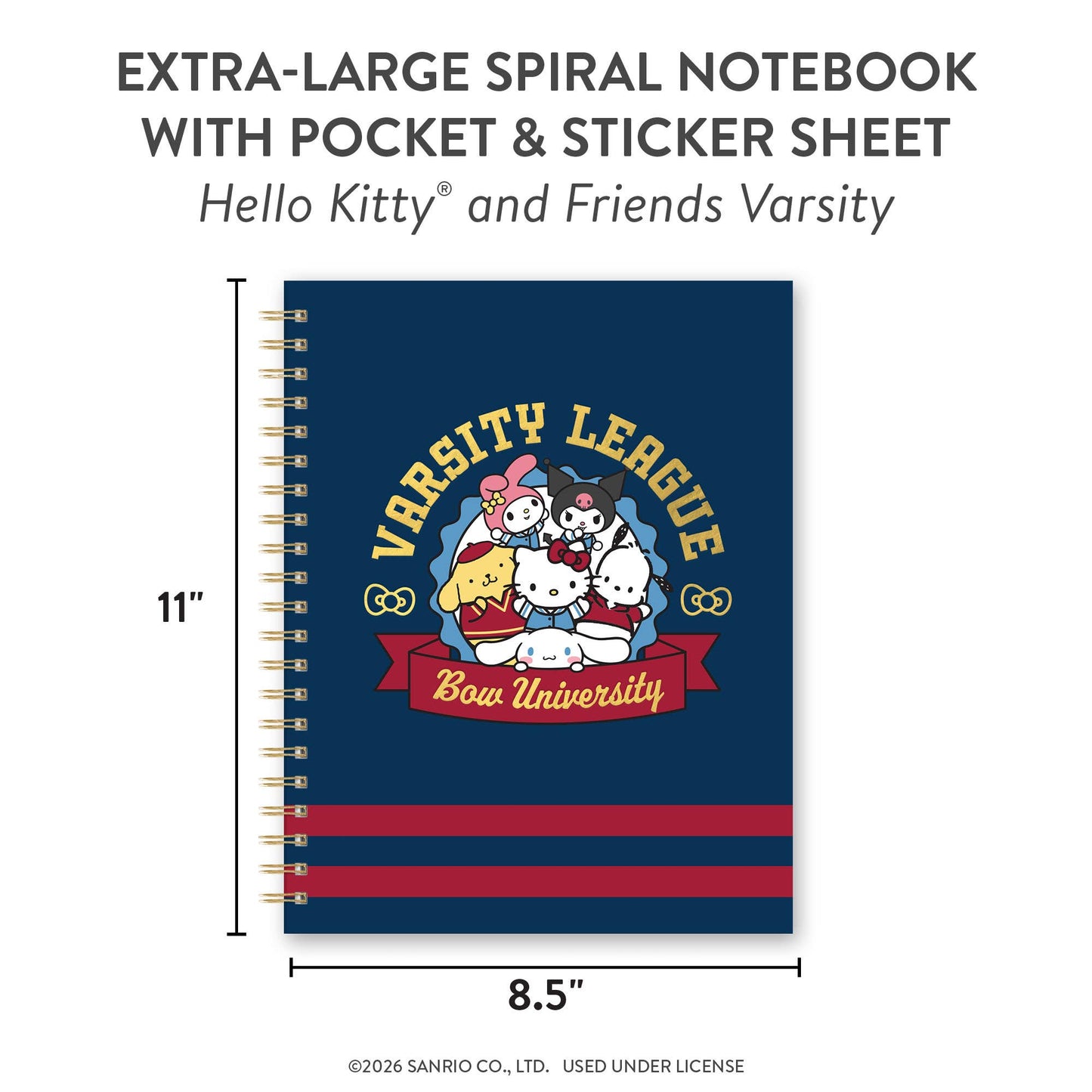 Hello Kitty and Friends Varsity Extra-Large Spiral Notebook