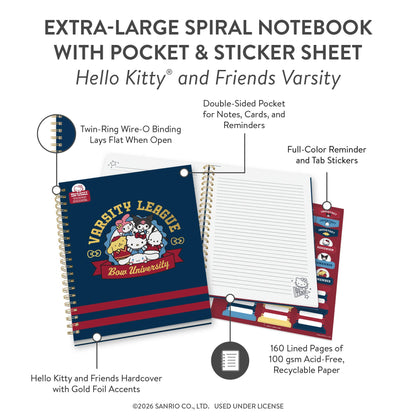 Hello Kitty and Friends Varsity Extra-Large Spiral Notebook