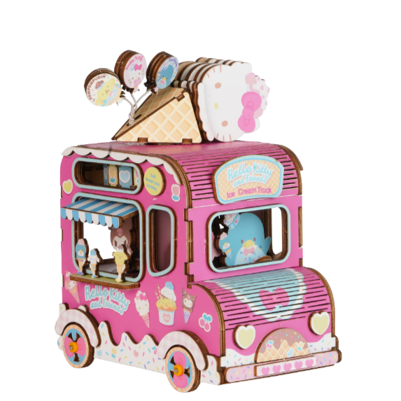 Hello Kitty Ice Cream Truck Wooden Puzzle Music Box