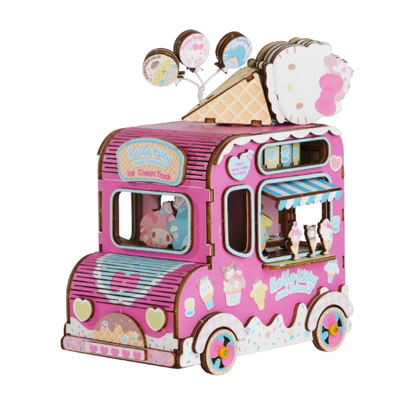 Hello Kitty Ice Cream Truck Wooden Puzzle Music Box