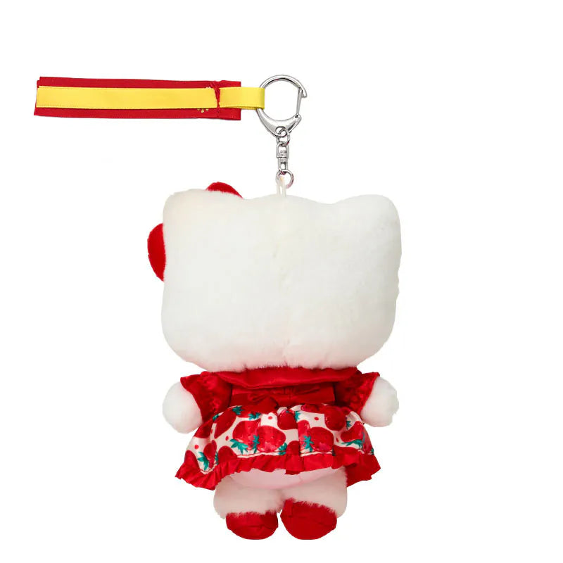 Hello Kitty Strawberry Mascot Plush Keychain