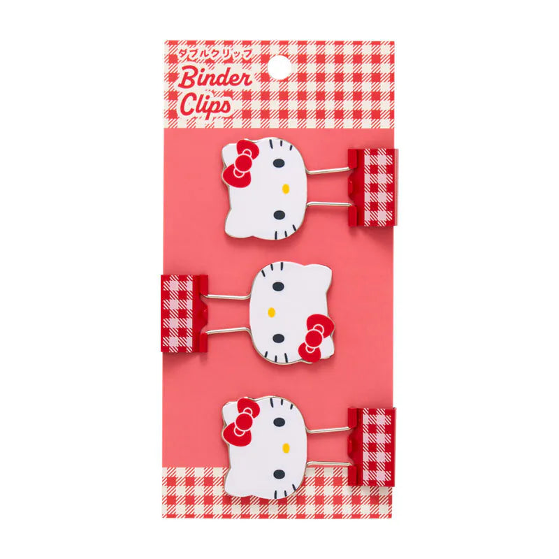 Hello Kitty Checkered Binder Clips