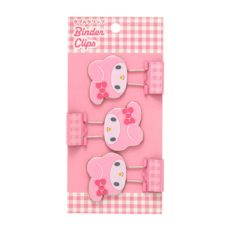 My Melody Checkered Binder Clips