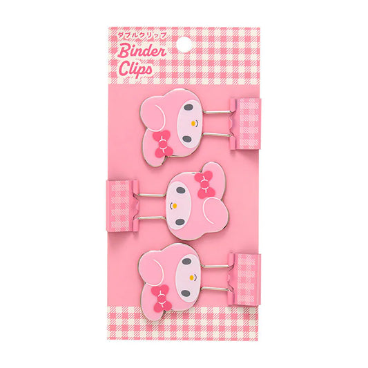 My Melody Checkered Binder Clips