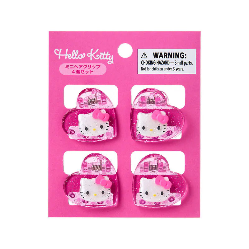 Hello Kitty Pink Metallic Mini Hair Clip Set