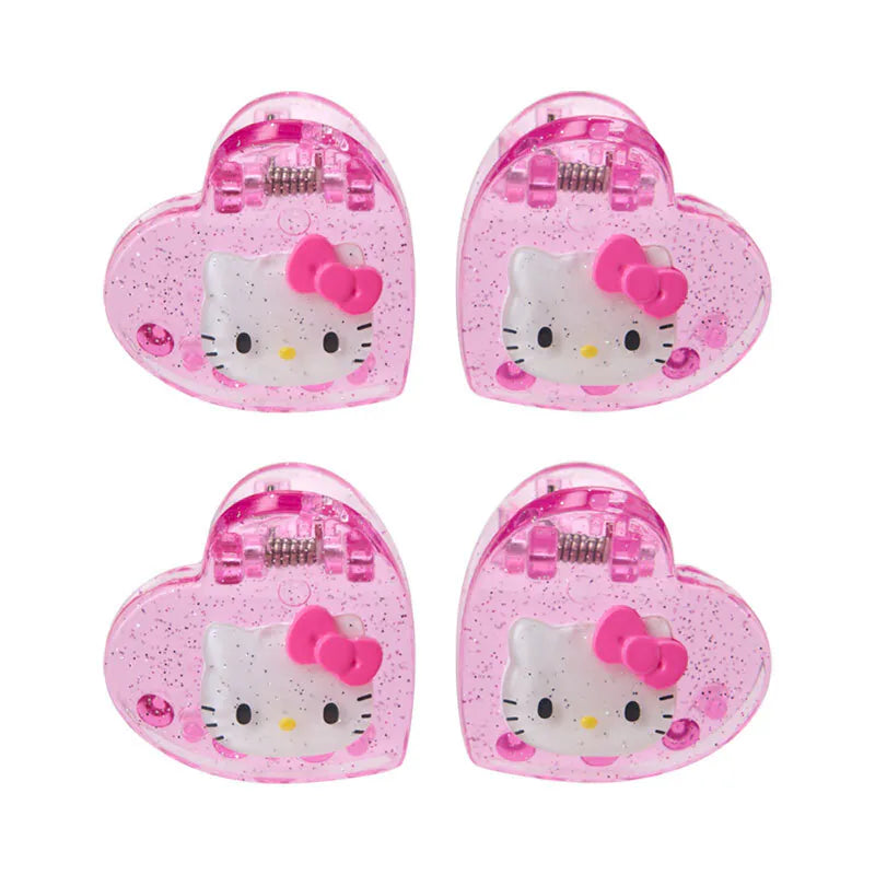 Hello Kitty Pink Metallic Mini Hair Clip Set