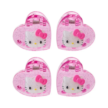Hello Kitty Pink Metallic Mini Hair Clip Set