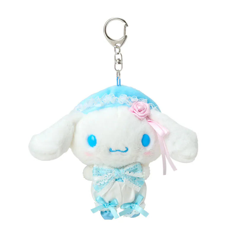 Cinnamoroll Pink Frills & Rose Mascot Plush Keychain