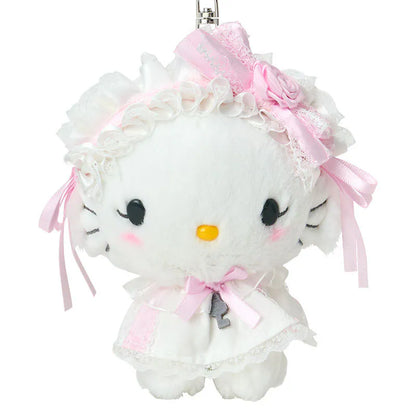 Charmmy Kitty Pink Frills & Rose Mascot Plush Keychain