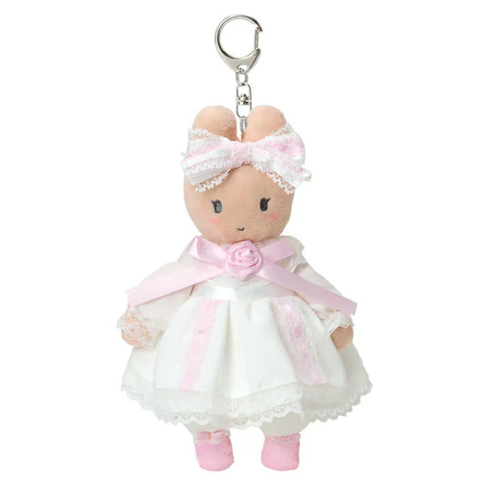 Marroncream Pink Frills & Rose Mascot Plush Keychain