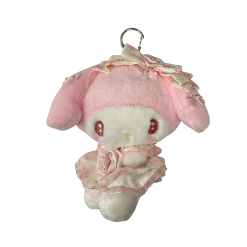 My Melody Rose Keychain with Mascot