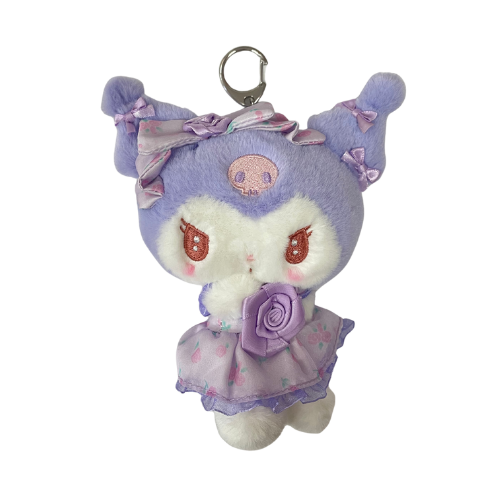 Kuromi Rose Keychain with Mascot