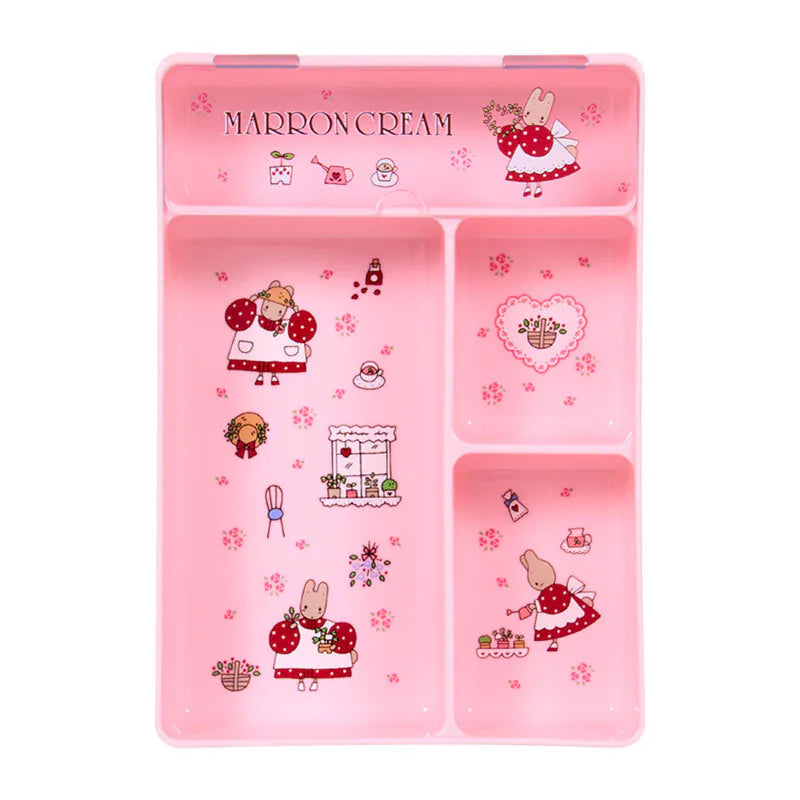 Marroncream Plastic Tray with Cover