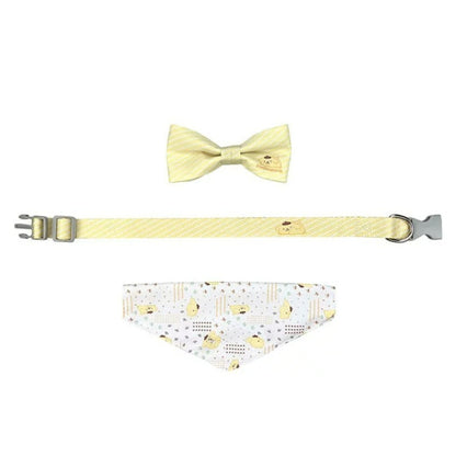 Pet Collar with Scarf and Bowtie