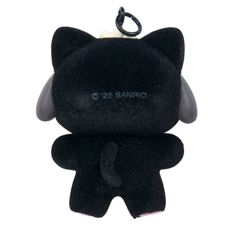 Pochacco Black and Pink Bear Keyring with Plastic Mascot