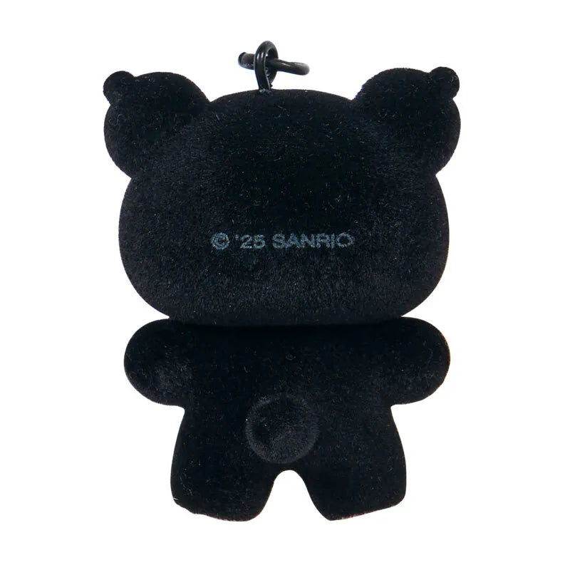 Kuromi Black and Pink Bear Keyring with Plastic Mascot