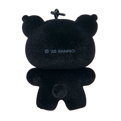 Kuromi Black and Pink Bear Keyring with Plastic Mascot
