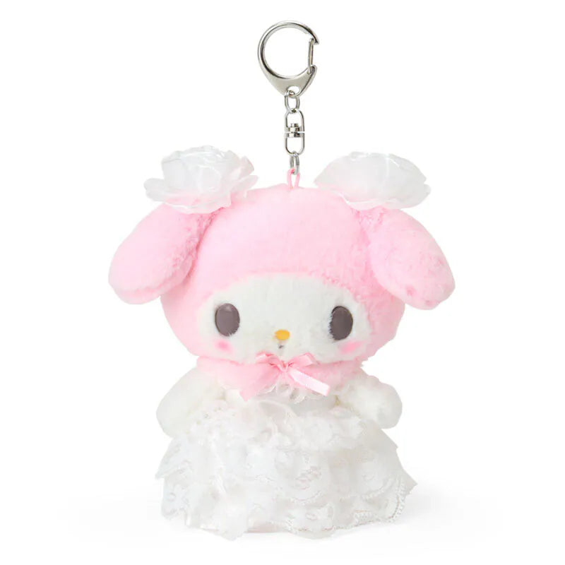 My Melody Lady White Keychain with Mascot