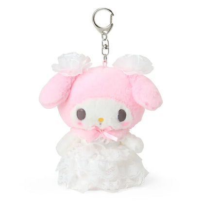 My Melody Lady White Keychain with Mascot