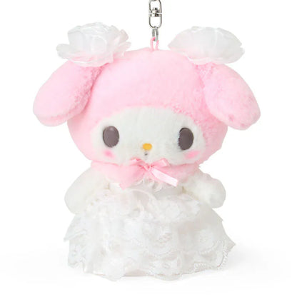My Melody Lady White Keychain with Mascot