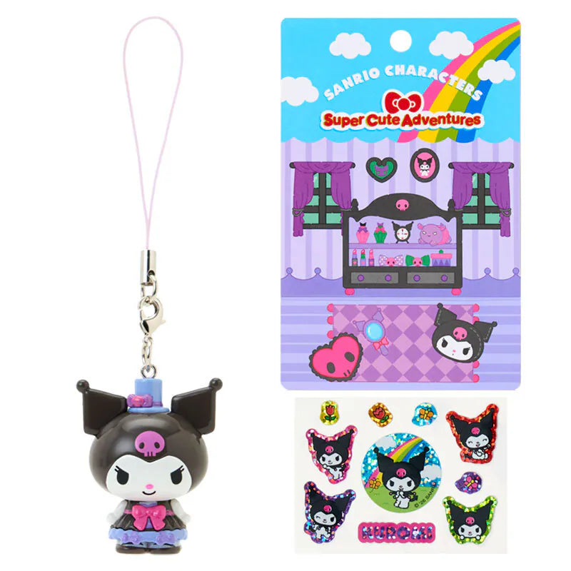 Kuromi Charm and Sticker Set