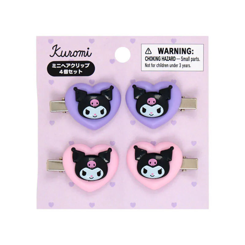 Kuromi Heart Mini Hair Clip Set