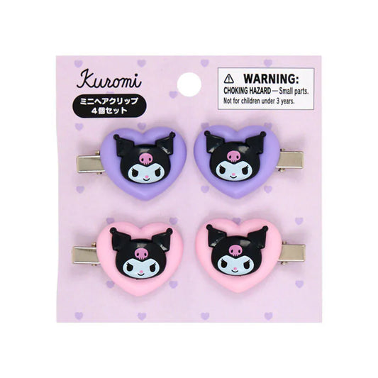 Kuromi Heart Mini Hair Clip Set
