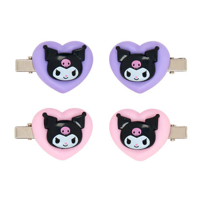 Kuromi Heart Mini Hair Clip Set