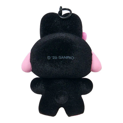 My Melody Black and Pink Bear Keyring with Plastic Mascot