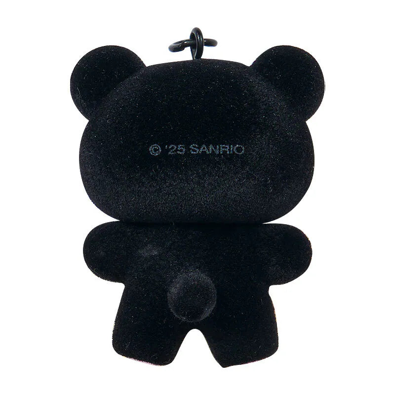Hello Kitty Black and Pink Bear Keyring with Plastic Mascot