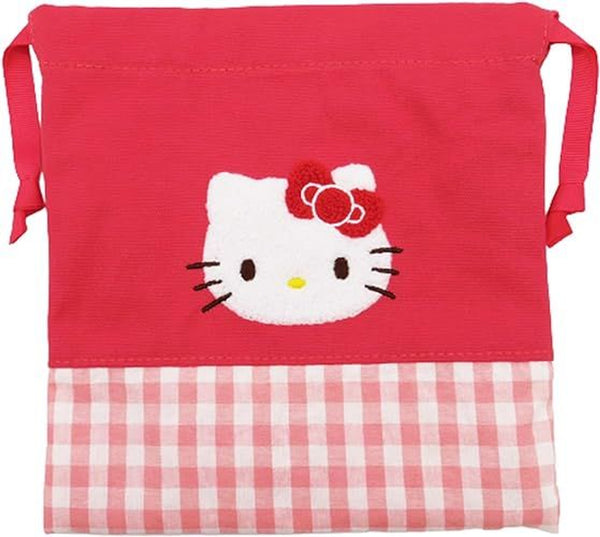 Sanrio Characters Chenille Gingham Drawstring Bag