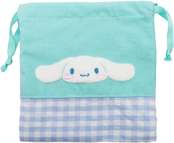 Sanrio Characters Chenille Gingham Drawstring Bag