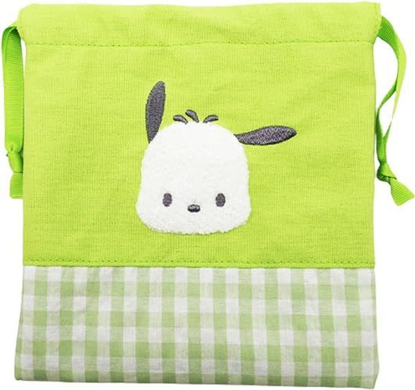 Sanrio Characters Chenille Gingham Drawstring Bag