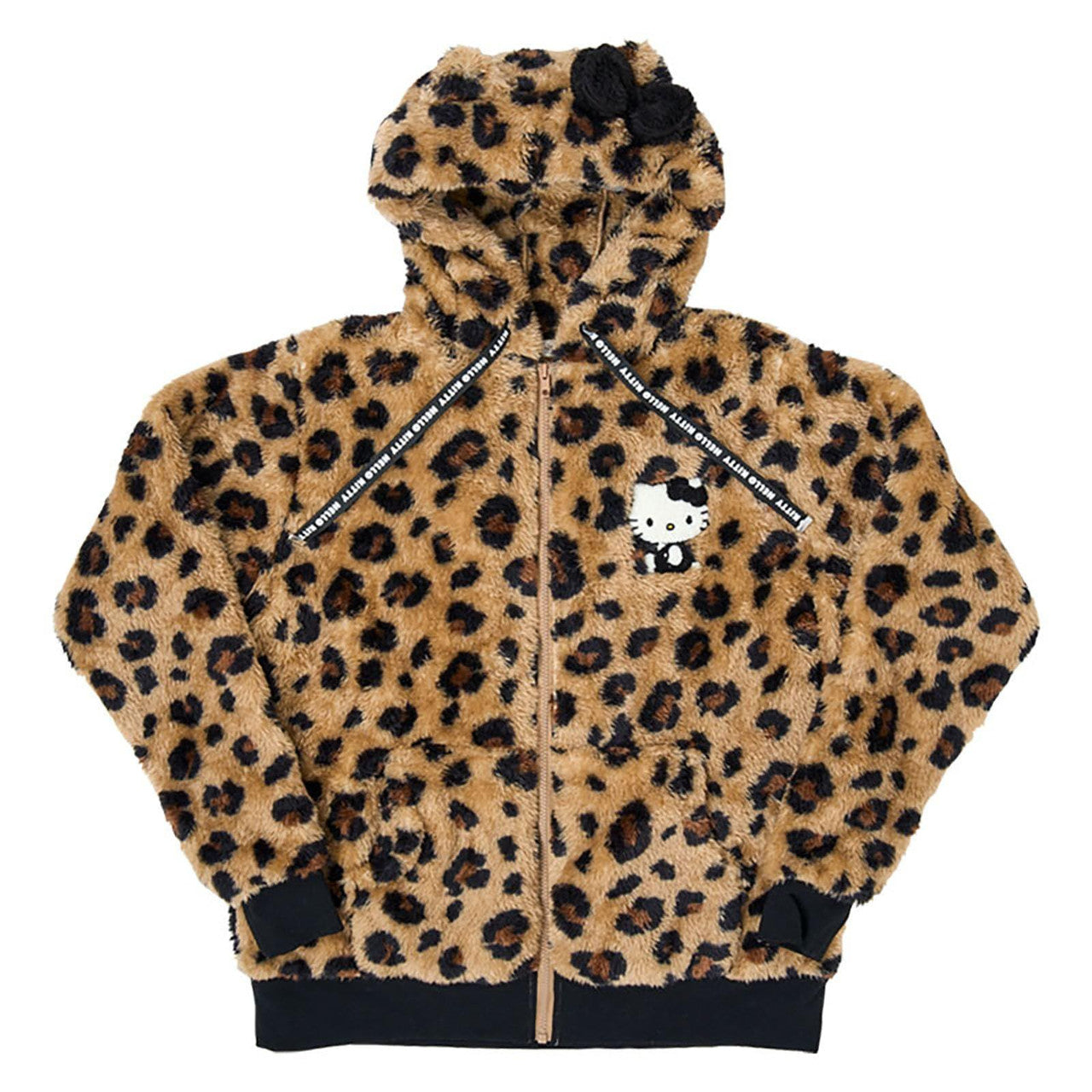 Hello Kitty Leopard Boa Adult Hoodie