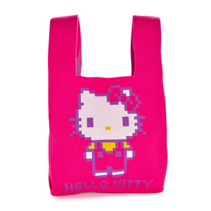 Hello Kitty Retro Pixel Pink Knit Shopper Bag