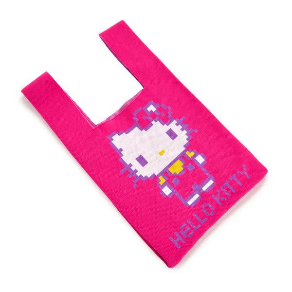 Hello Kitty Retro Pixel Pink Knit Shopper Bag