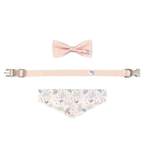 Pet Collar with Scarf and Bowtie