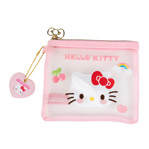 Hello Kitty 50th Anniversary Pink Gingham Flat Pouch