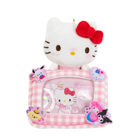 Hello Kitty 50th Anniversary Pink Gingham Photo Frame Mascot Clip On