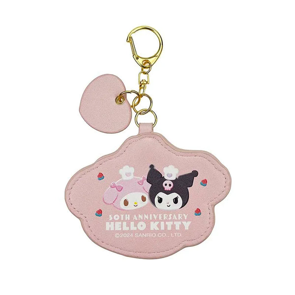 Hello Kitty 50th Anniversary Pink Gingham D-Cut Keyring Blind Box